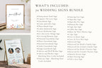 What’s included in 70 wildflower wedding signs bundle, editable Canva templates for guestbook, bar, reception and ceremony signs