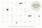 Modern wedding signs mega bundle preview with editable wedding signage templates in A4, 5x7 and 8x10 sizes, neutral minimalist wedding decor signs for elegant wedding receptions