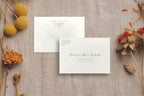 Rustic autumn wedding envelope addressing template with dried florals and neutral tones, minimalist modern wedding stationery, editable Canva printable envelope addressing template