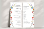 Editable wedding welcome sign and order of events program template, botanical floral wedding signage, printable Canva wedding bundle