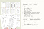 Printable bridal shower games bundle with floral wildflower design. Editable Canva games for spring bridal shower or Love in Bloom bridal shower themes.