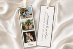 Bridesmaid proposal bookmark template with photo strip editable in Canva, maid of honour proposal gift printable wedding keepsake bookmark