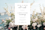 Unplugged ceremony sign template at outdoor wedding ceremony, editable Canva wedding signage, pick a seat not a side wedding sign, printable wedding entrance decor, modern minimalist ceremony sign download