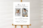 Modern minimalist These Kids Are Getting Married sign template displayed on easel, editable rehearsal dinner photo welcome sign, printable Canva wedding sign