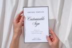 Editable wedding sign template held in hands, printable wedding welcome sign Canva template, fully editable wedding signage, modern minimalist wedding printable
