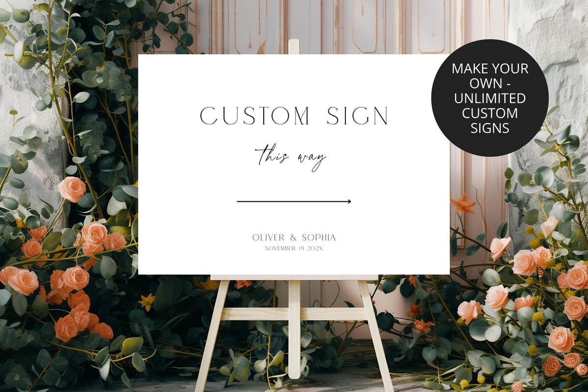 Custom wedding sign template editable in Canva, personalized wedding welcome sign, modern wedding signage bundle, minimalist editable wedding sign template, printable wedding decor, instant download wedding sign.