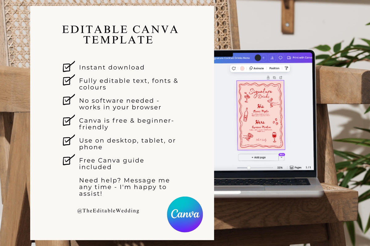 Wedding Invitation Suite: Minimalist Editable RSVP & Details Card Template (Digital Download), EC26