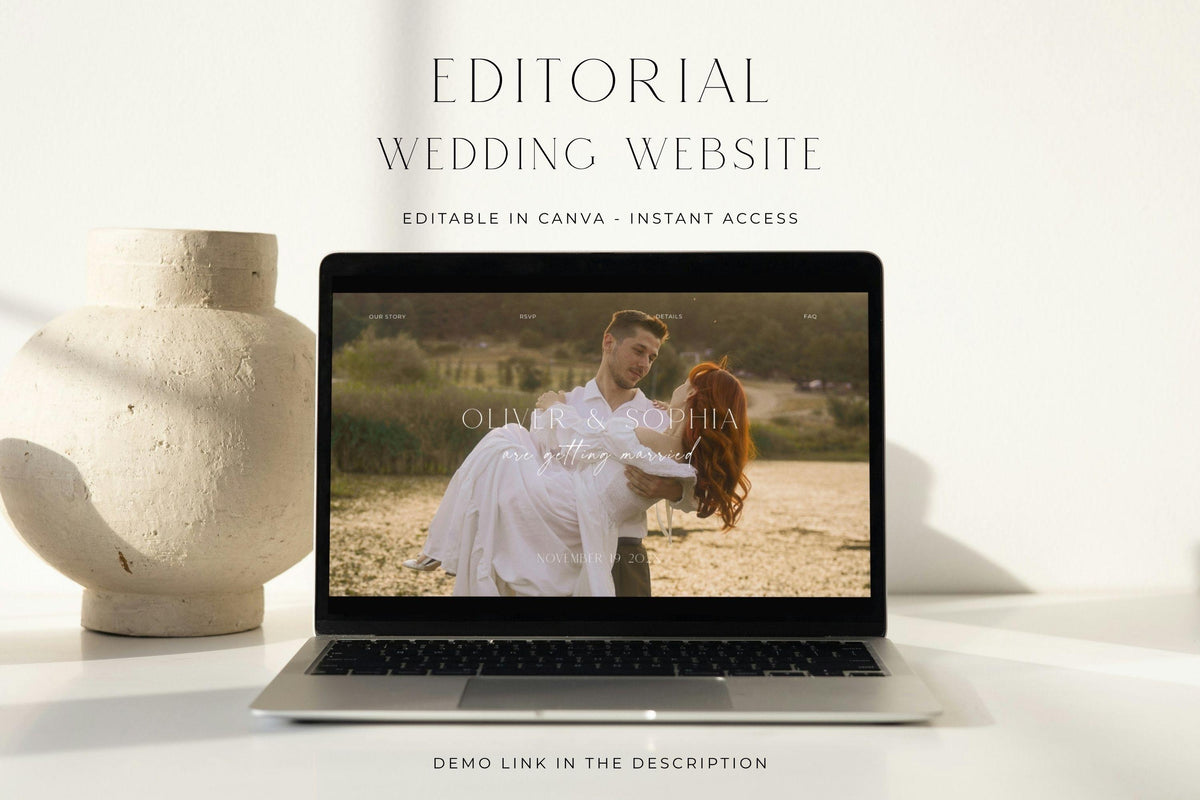 Editable wedding website template Canva, wedding website design template, wedding RSVP website, wedding website landing page, digital wedding planning template