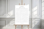 Editable first dance song sign template, minimalist wedding sign printable, modern wedding reception game poster, wedding music guessing game sign, neutral wedding decor sign, instant download Canva template, elegant wedding signage