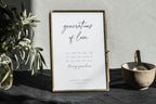 Modern Generations of Love wedding sign template styled on wedding welcome table, printable family generations wedding sign, elegant minimalist Canva template
