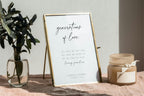 Printable Generations of Love wedding sign in gold frame, editable family generations wedding sign template, elegant wedding welcome table decor, instant download Canva