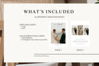 Editable wedding elopement announcement template bundle, includes front and back wedding announcement card designs, printable we eloped announcement, Canva wedding template, instant download wedding stationery, editable newlywed announcement card, modern minimalist wedding announcement package.