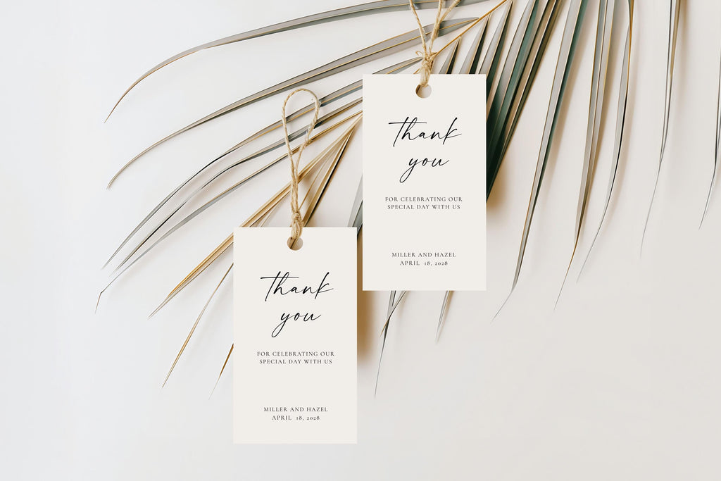 Minimalist Wedding Favor Tag Template: Editable Thank You Label (Instant Download), MC25