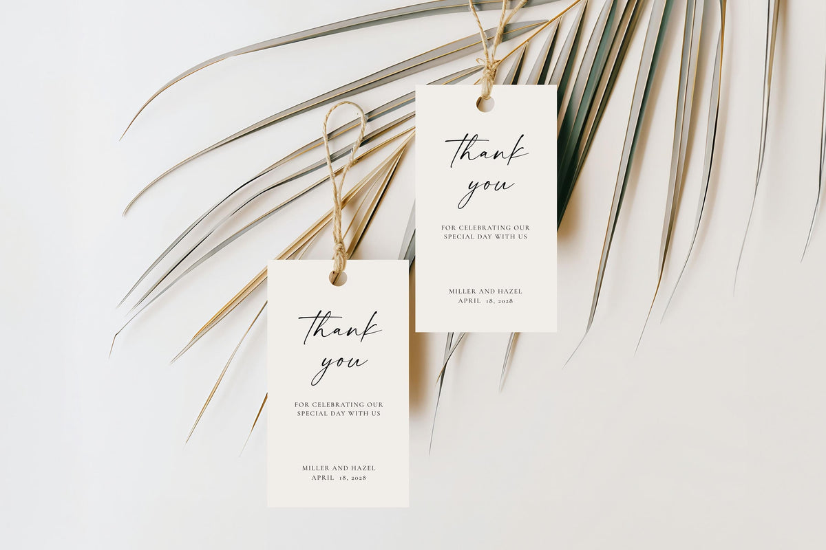 Minimalist Wedding Favor Tag Template: Editable Thank You Label (Instant Download), MC25