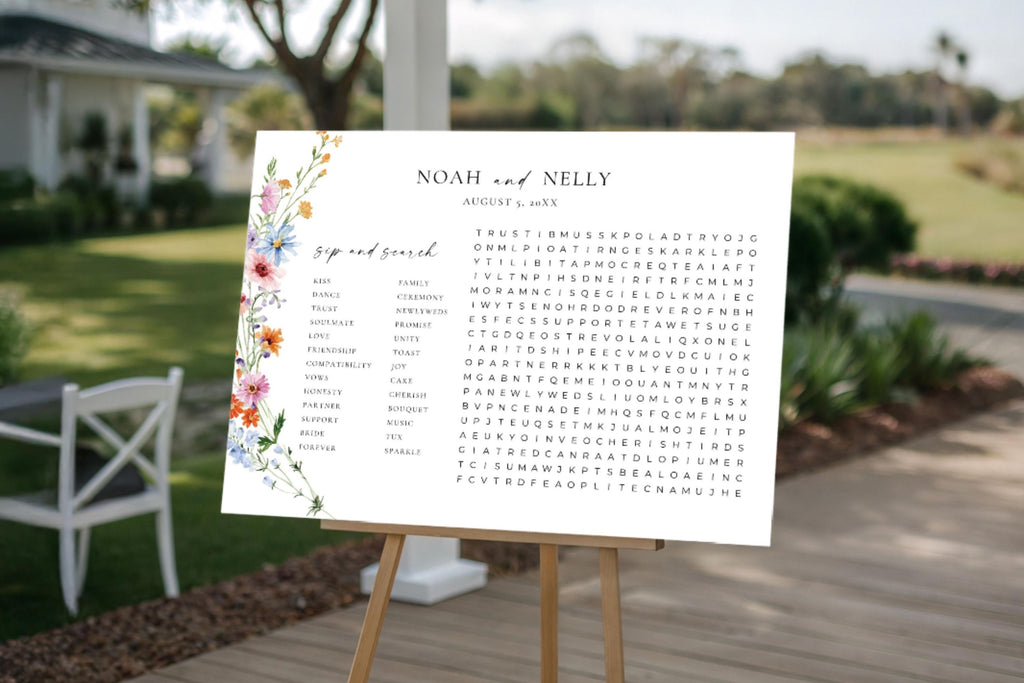 Garden Wedding Seating Chart Sign Template, Wildflower Floral Seating Plan Printable, Editable Wedding Reception Sign, Botanical Canva Wedding Template