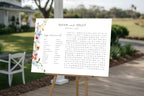 Garden Wedding Seating Chart Sign Template, Wildflower Floral Seating Plan Printable, Editable Wedding Reception Sign, Botanical Canva Wedding Template