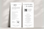 Winter wedding printable photo hunt game and QR code sign with Christmas theme, editable in Canva, I Spy and Capture the Love designs