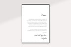 Back design of editable bridesmaid proposal card template, heartfelt bridesmaid proposal message, printable Canva wedding party card, elegant minimalist digital download