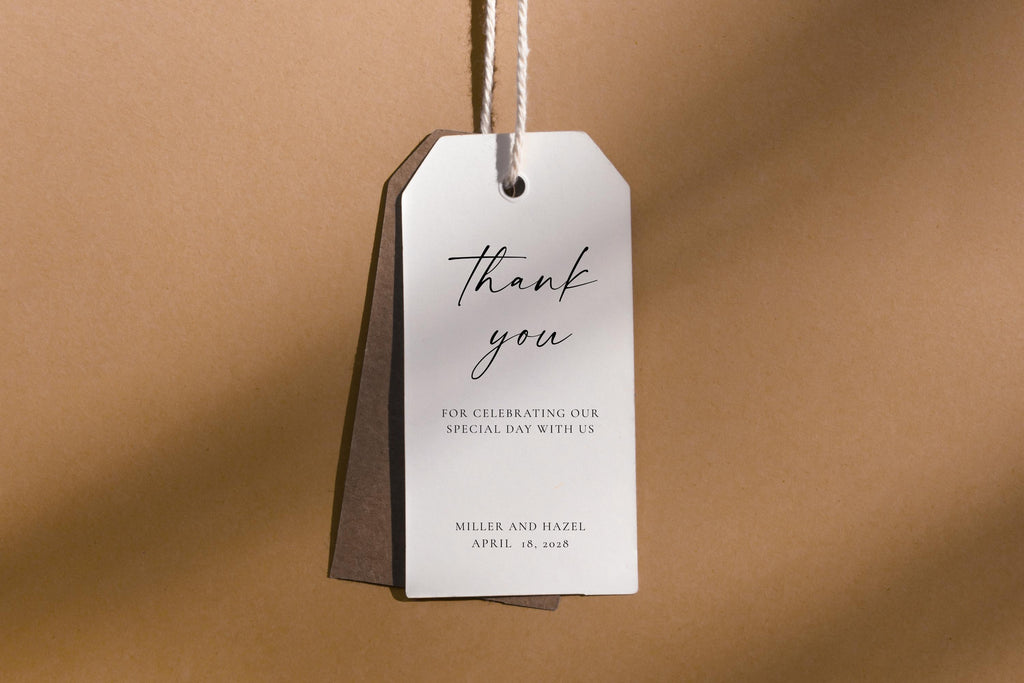 Minimalist Wedding Favor Tag Template: Editable Thank You Label (Instant Download), MC25