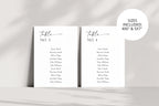 Minimalist wedding table seating signs in 4x6 and 5x7 sizes, editable wedding seating chart template bundle, modern reception table assignment printable signage