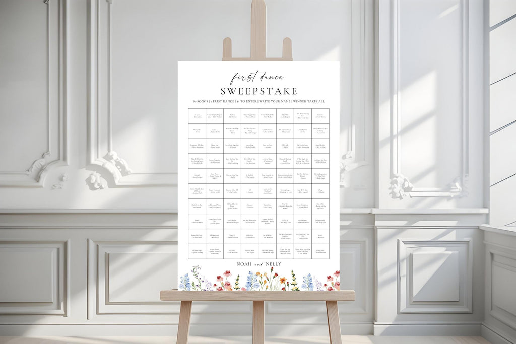 Minimalist Wedding Sweepstakes Poster Template, Editable Reception Sweepstakes Sign, Modern Wedding Game Printable, Canva Wedding Sign Download