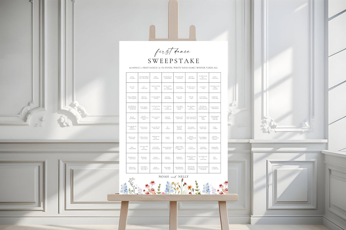 Minimalist Wedding Sweepstakes Poster Template, Editable Reception Sweepstakes Sign, Modern Wedding Game Printable, Canva Wedding Sign Download
