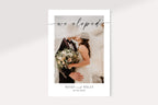 Editable we eloped photo announcement card, floral wedding announcement template, wildflower wedding Canva template, printable newlywed reveal card, romantic botanical wedding stationery, digital download