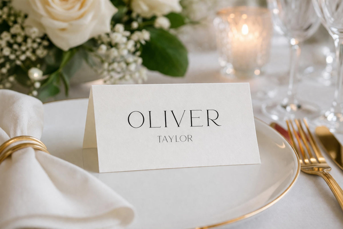 Wedding place card template Canva, editable wedding name card, wedding table place setting card, printable escort card template, minimalist wedding stationery design