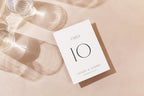 Modern wedding table number card template printable, minimalist wedding reception table signage editable in Canva, elegant wedding table decor