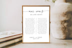 Minimalist wedding vows keepsake wall art framed in gold – editable Canva wedding vows template, modern our vows printable for anniversary or wedding gift.