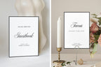Editable reserved seating sign template for wedding ceremony, elegant reserved chair signs printable in Canva with timeless minimalist typography