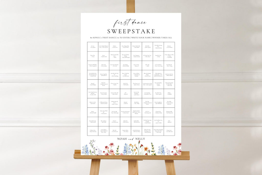 Neutral Wedding Sweepstakes Sign Printable, Elegant Minimal Wedding Reception Game Template, Editable Canva Sweepstakes Poster, Instant Download