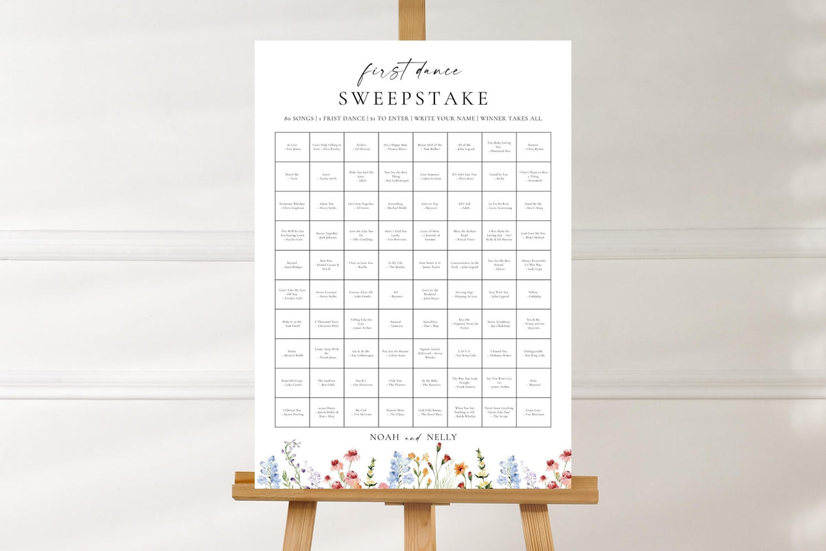 Neutral Wedding Sweepstakes Sign Printable, Elegant Minimal Wedding Reception Game Template, Editable Canva Sweepstakes Poster, Instant Download