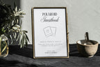 Minimalist Polaroid Guestbook Wedding Sign Display, Printable Canva Wedding Reception Sign, Black and White Editable Template