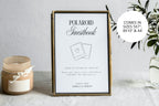 Polaroid Guestbook Sign Template with Size Badge, Editable Wedding Guest Book Sign Printable, Modern Minimalist Reception Decor