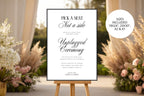 Editable unplugged ceremony wedding sign template with Canva features, fully customizable wedding welcome sign, printable ceremony decor, instant download wedding sign, A1 wedding signage template