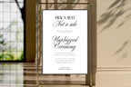 Luxury unplugged ceremony wedding sign template in gold frame, editable Canva wedding welcome sign, printable elegant wedding ceremony decor, modern minimalist wedding signage instant download