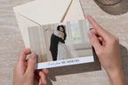 Double sided wedding thank you card template with envelope mockup, editable Canva wedding photo thank you card, minimalist luxury wedding stationery printable, modern thank you card template