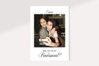 Front design of editable bridesmaid proposal card template with photo, printable Canva bridesmaid proposal, modern wedding party invitation card, instant download