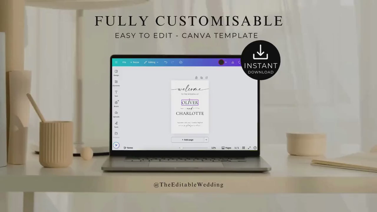 Minimalist Photo Save the Date Postcard: Wedding Invitation (Editable Template)