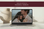 Wedding Website Editable Template: Burgundy Botanical Minimalist Web Invitation With Online RSVP, BB51