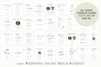 100 plus editable wedding signage mega bundle – modern minimalist canva wedding sign templates in 5x7, 8x10, and a4 sizes, instant download reception signage pack