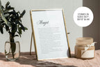 Personalised bridal wedding vows print in a gold frame beside greenery and candles, featuring elegant script typography for a romantic wedding keepsake and anniversary gift.