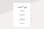 Editable wedding seating chart card template, luxury minimalist wedding seating plan, printable Canva reception seating list, modern wedding sign download