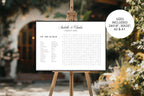 Modern Wedding Reception Game Sign, Sip and Search Wedding Word Search Printable, Minimalist Wedding Activity Poster, Editable Canva Wedding Sign, A1 Instant Download
