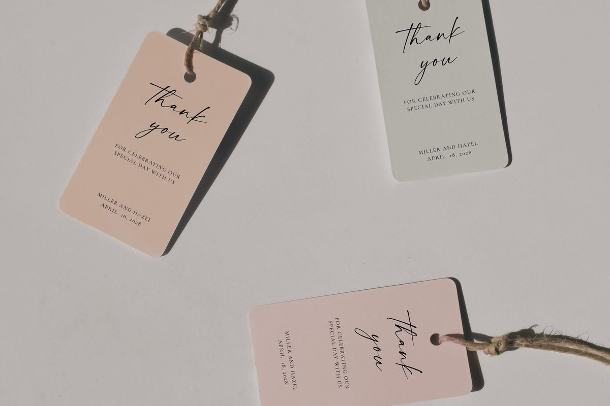 Minimalist Wedding Favor Tag Template: Editable Thank You Label (Instant Download), MC25