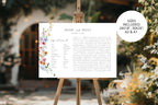 Editable Wedding Seating Chart Template with Wildflower Border, Floral Reception Seating Plan Sign, Printable Botanical Wedding Decor, A1 A2 24x36 Canva Template