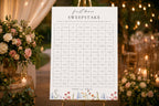 Wedding Sweepstakes Sign Printable Template, Elegant Floral Bridal Shower Sweepstakes Board, DIY Editable Wedding Game Sign, Instant Download Canva Design
