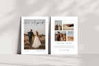 Editable Canva elopement announcement template, modern we eloped photo card layout, minimalist wedding stationery with elegant typography and clean design preview