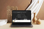 Editable Canva wedding signs template shown on laptop, instant download wedding signage bundle, fully customizable printable wedding decor